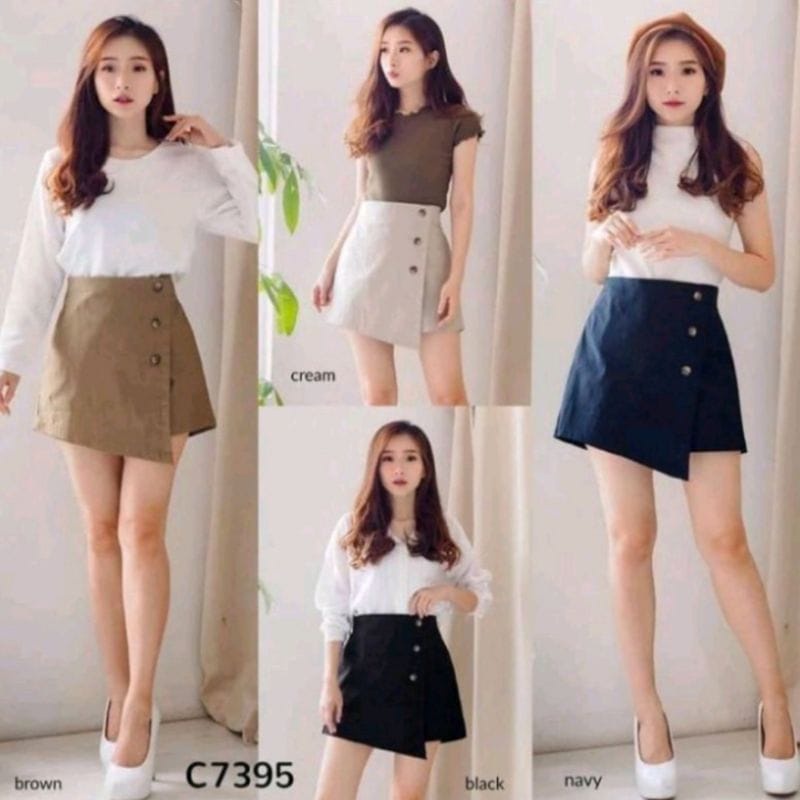 Jual Korean Mini Skirt Rok Celana Hotpants Rok Mini Kekinian