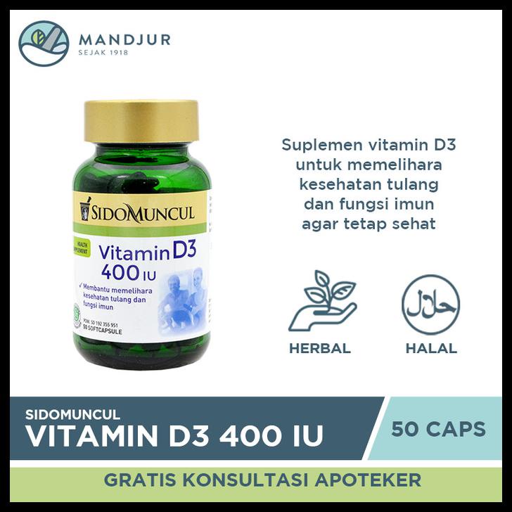 Jual Sido Muncul Natural Vitamin D Iu Kapsul Lunak Vit D