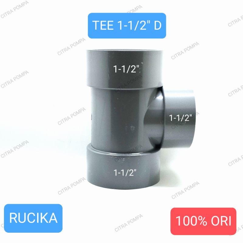 Jual RUCIKA TEE 1 1 2 TEE 1 5 D T Sambungan Pipa Pvc Shopee