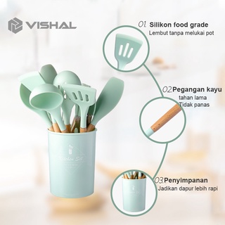 Jual VISHAL 12pcs Kitchen Set Spatula Masker Alat Dapur Spatula Silikon