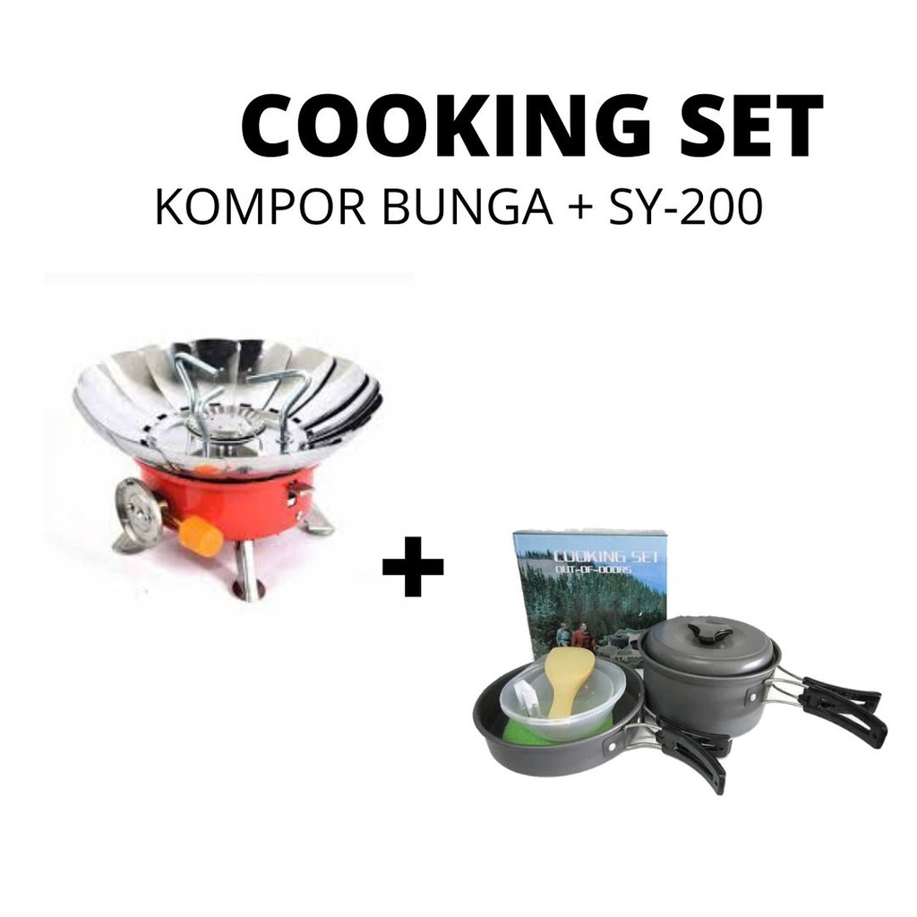 Jual PAKET HEMAT KOMPOR BUNGA DAN COOKING SET Shopee Indonesia