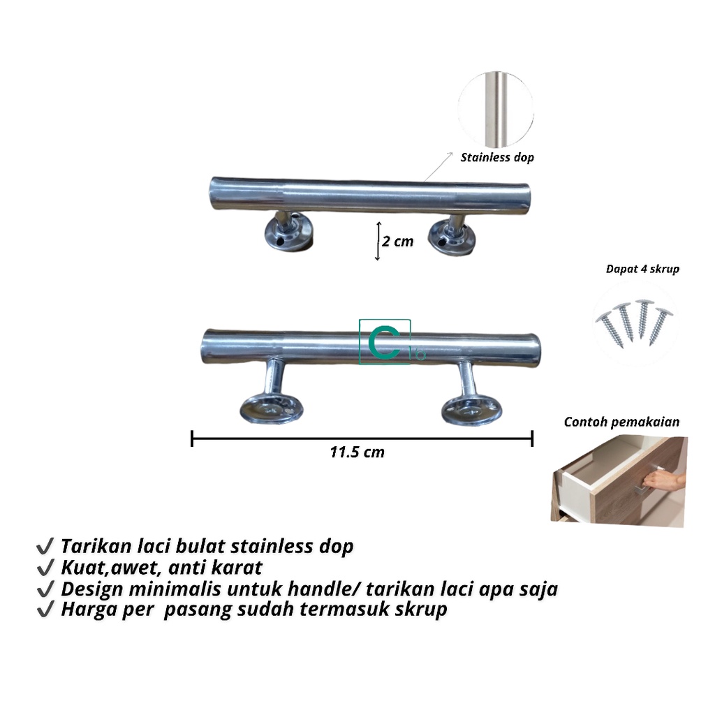 Jual Handle Tarikan Laci Pegangan Lemari Gagang Tarikan Knob Knop Laci