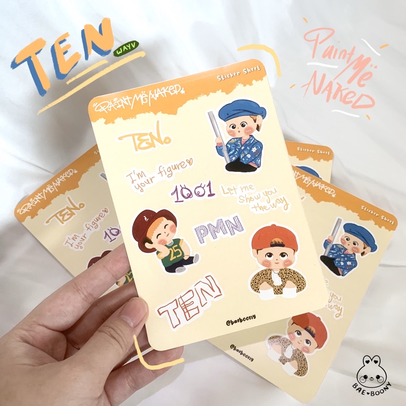 Jual TEN Paint Me Naked Sticker Sheet By Baeboony Shopee Indonesia