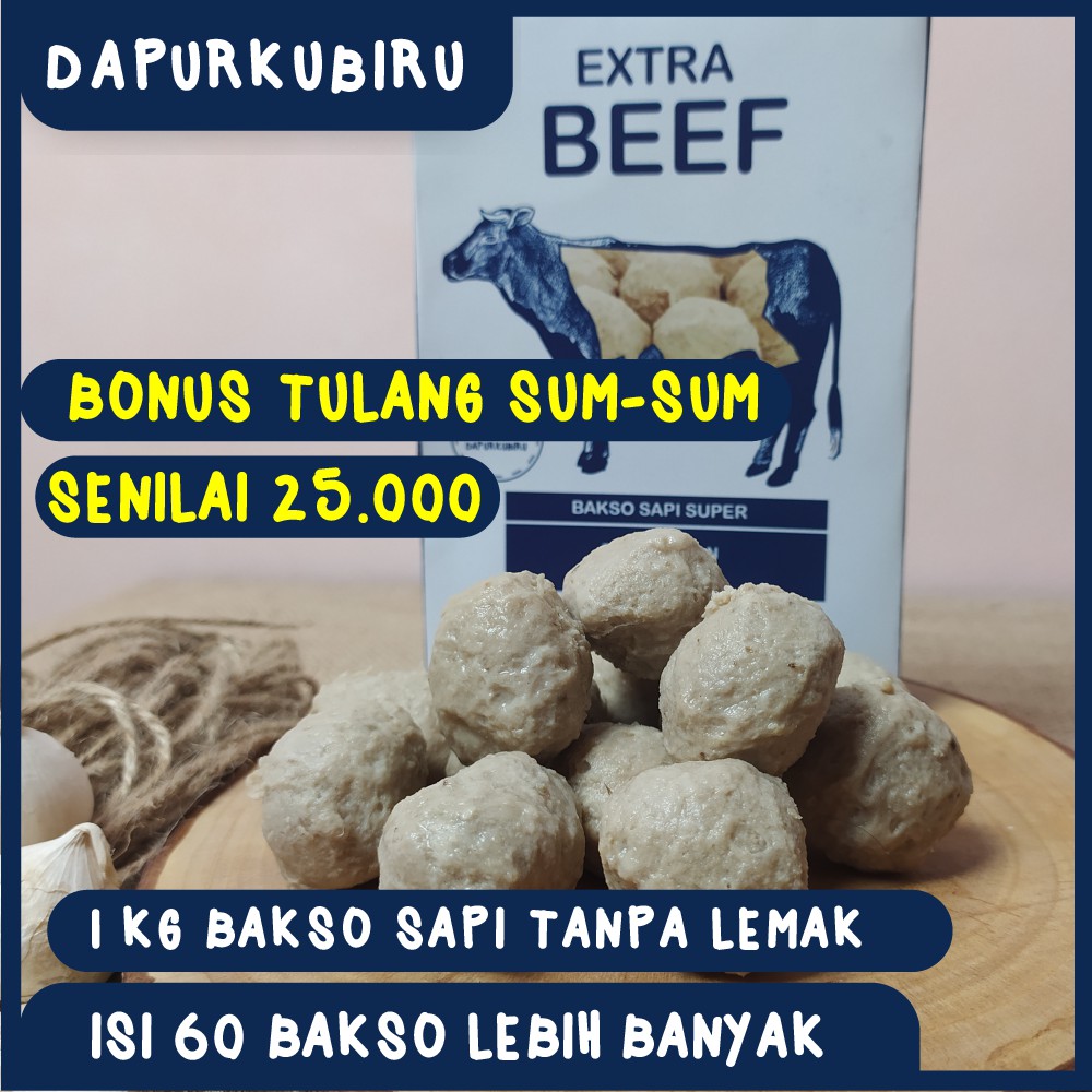 Jual 1 KG BAKSO SAPI TANPA PENGAWET BAKSO HOMEMADE BAKSO GORENG