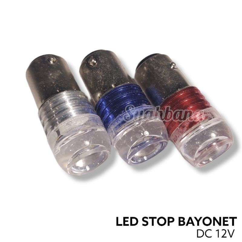 Jual Lampu Stop Bayonet 3 Titik Led Bohlam Motor Belakang Rem Kedip