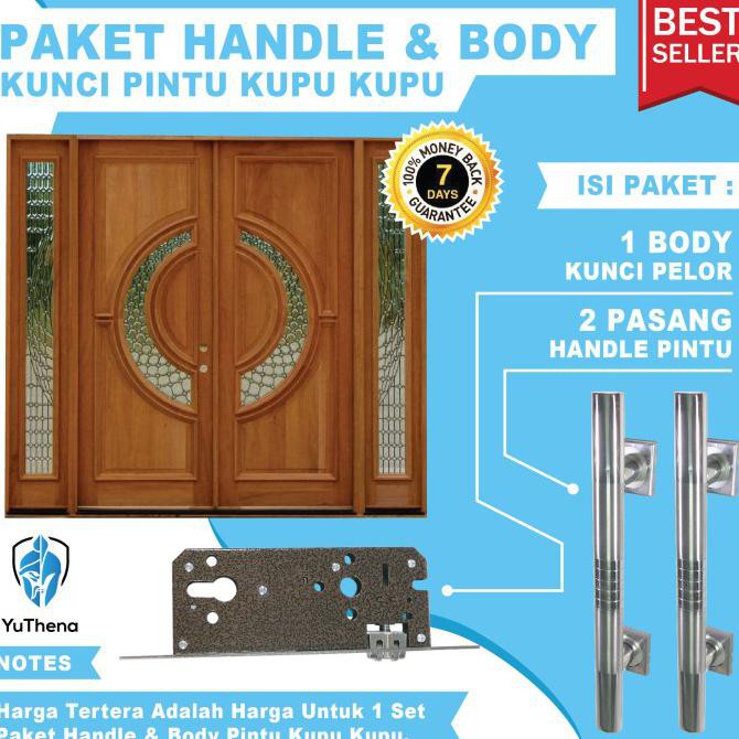 Jual Paket Kunci Pintu Dorong Murah Komplit Handle Dan Body Kunci Pelor