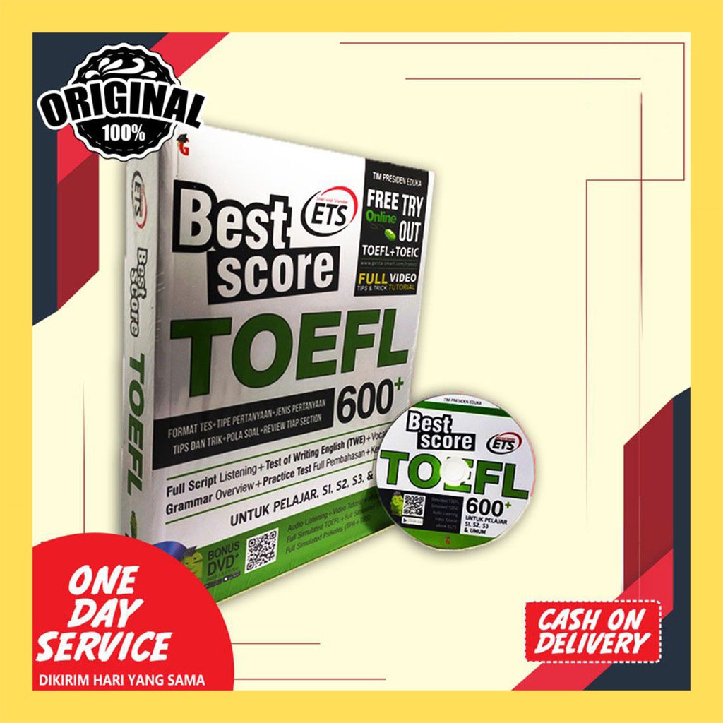 Jual BUKU MATERI SOAL TES TOEFL TOEIC BEST SCORE TOEFL 600 Best Seller