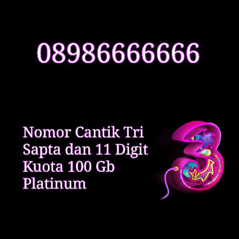 Jual Nocan Nomor Cantik Digit Sapta Kartu Perdana Tri Three G