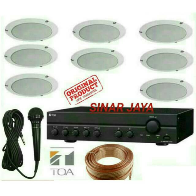 Jual Paket Toa Ceiling 8 Buah Amplifier Toa Mic Toa Garansi 1Tahun