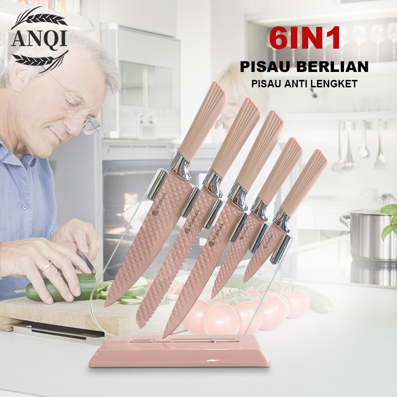 Jual ANQI 1888 Paling Tajam Cookware Diamond Knives Set Tempat Pisau