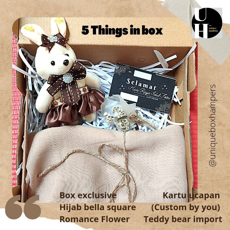 Jual Unique Box Hampers Kado Ulang Tahun Hijab Bella Square Hampers