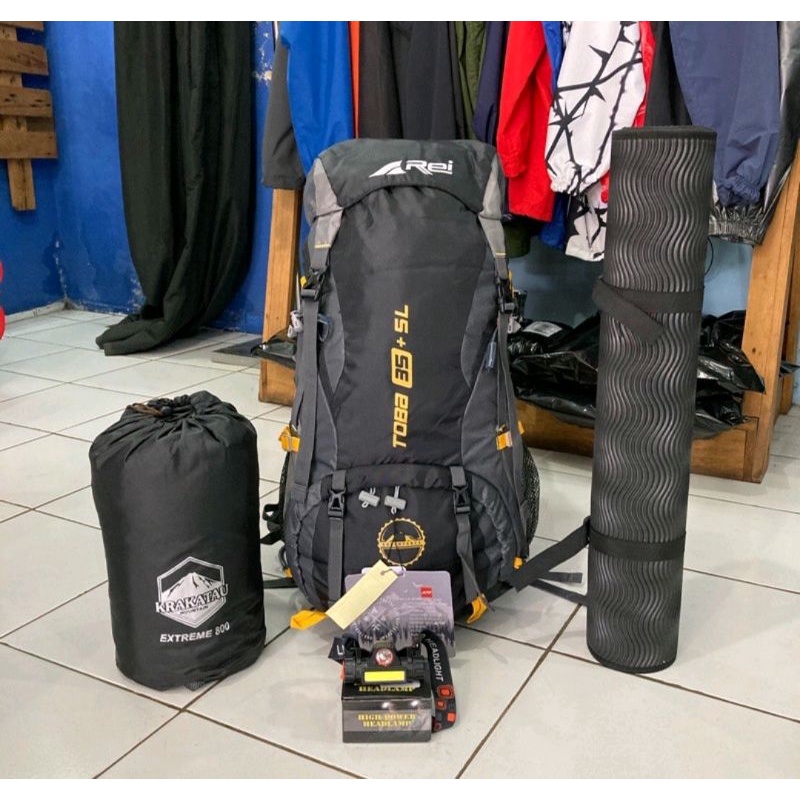 Jual Paket Hemat Alat Pendakian Gunung Carrier REI Arei Toba 35 5 L