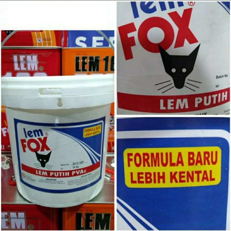 Jual Kg Lem Putih Fox Pvac Ember Biru Kg Kg Lem Plamur Kayu