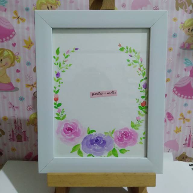 Jual Lettering Watercolor Floral Frame Free Frame Kado Lettering