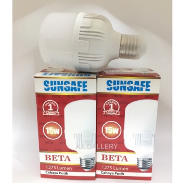 Jual Lampu Sunsafe BETA 15w Bergansi 1 Tahun Bohlam Led Biasa Lampu