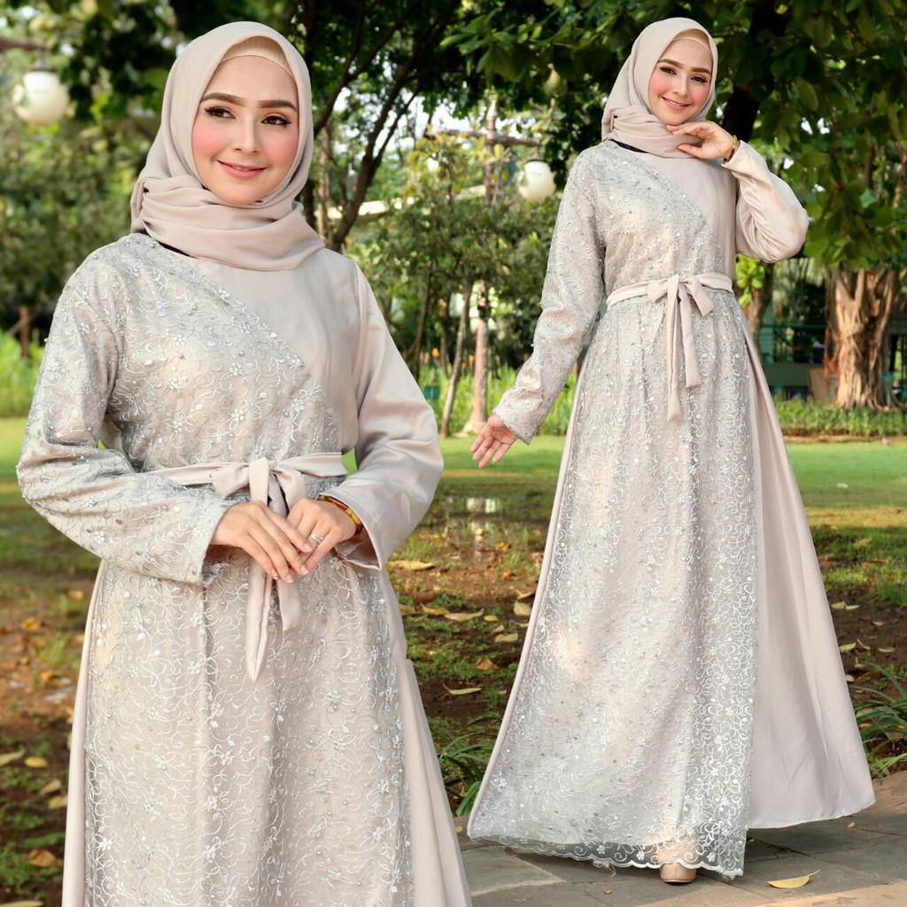 Jual Seraya Dress Gamis Muslim Wanita Baju Gamis Kondangan Matt Ceruty