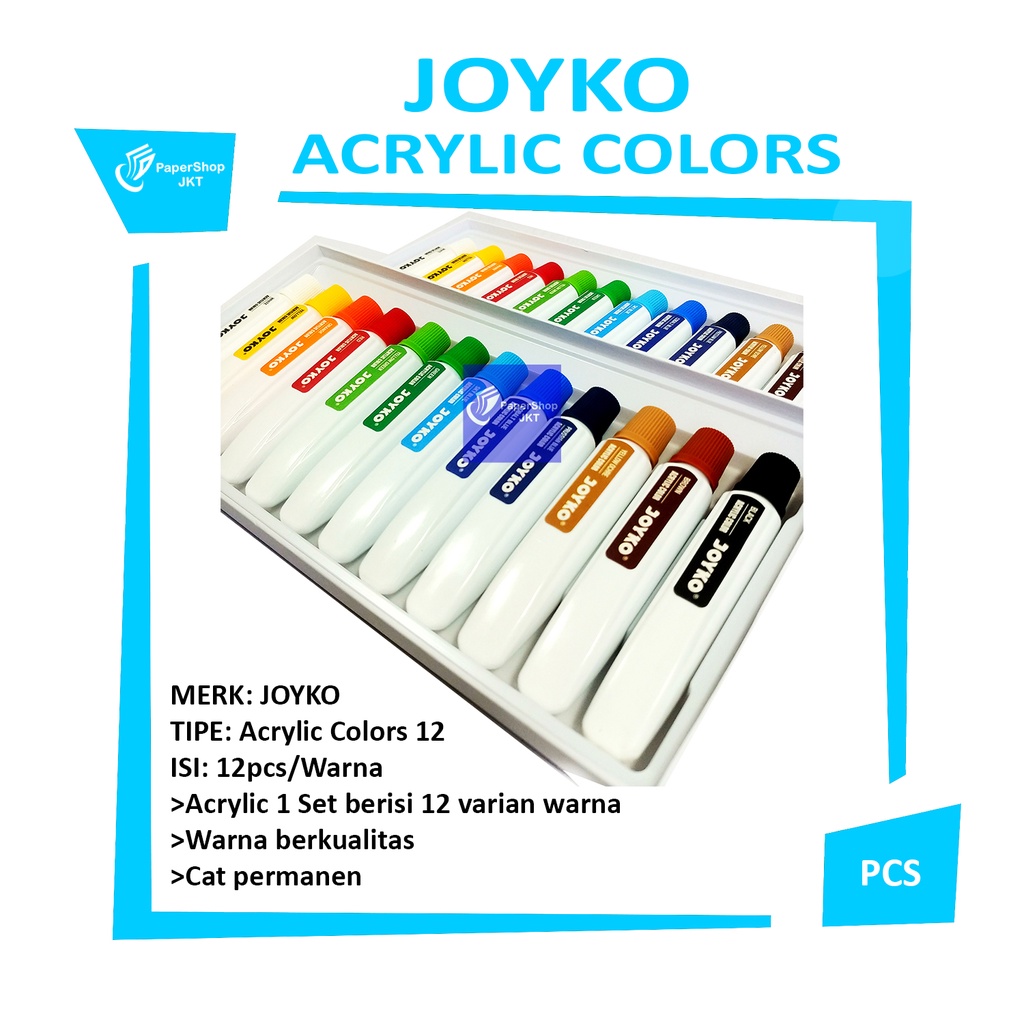 Jual JOYKO Cat Akrilik Acrylic Colors ACC 12ML 12 Warna Set