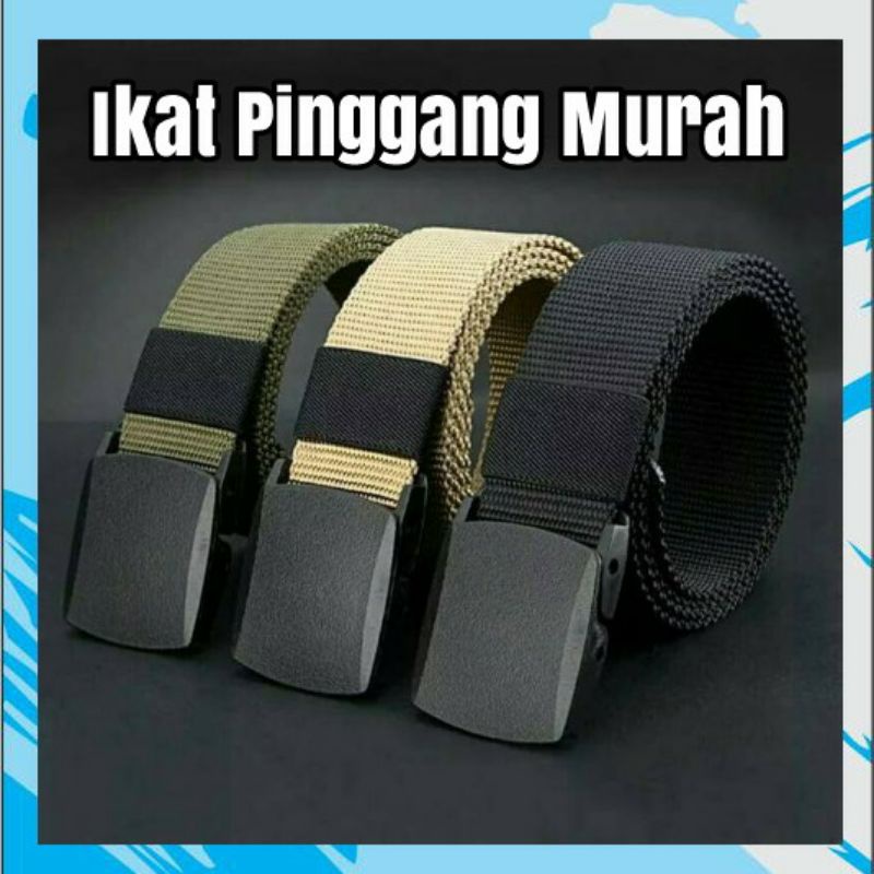 Jual Tali Ikat Pinggang Pria Tactical Anti Xray Plastic Canvas Non