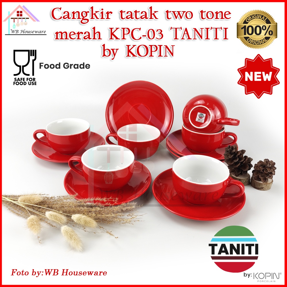 Jual Taniti Pasang Cangkir Kopi Ml Warna Merah Coffee Set Cup