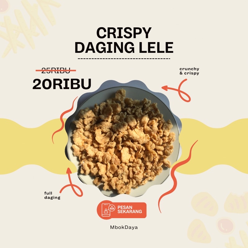 Jual Mbokdaya Crispy Daging Lele Non MSG Keripik Lele Lelena