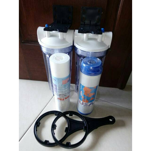 Jual Paket Filter Air 2 Tahap Set Saringan Air 2 Tabung Housing