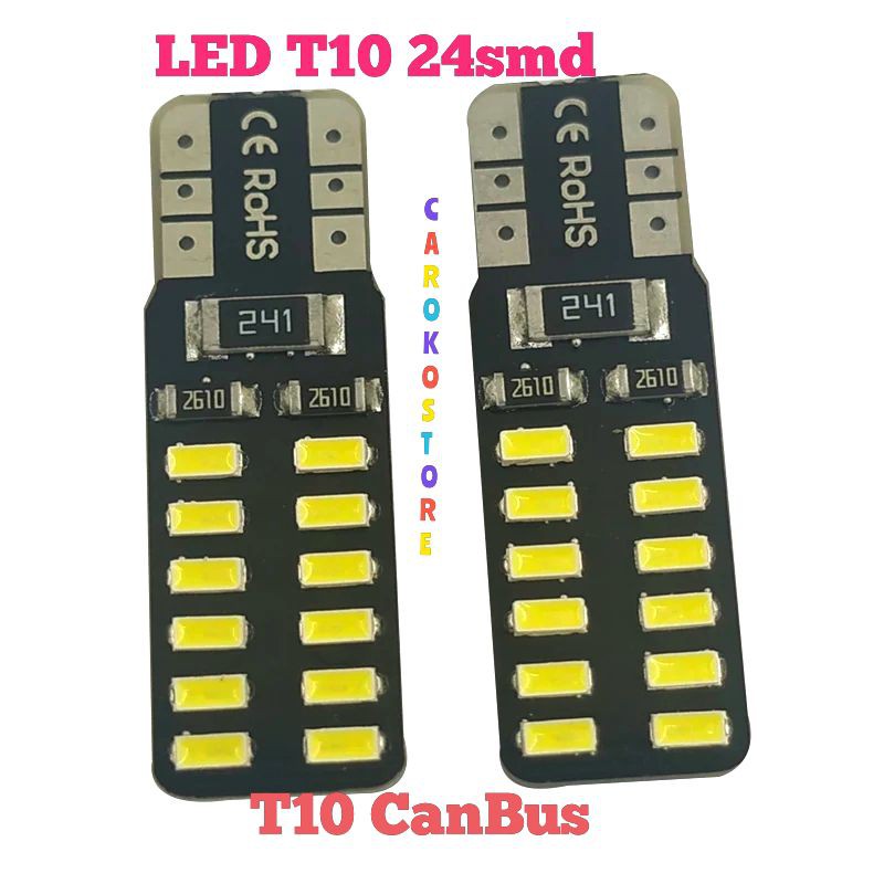 Jual Lampu Led T10 Canbus 24 Smd Sein Senja Rem Plat Nomer Shopee