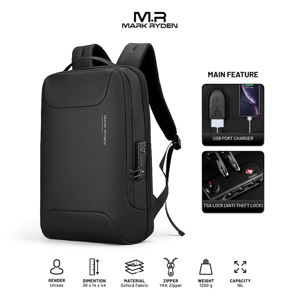 Jual Mark Ryden MR9000 Backpack Bag Tas Ransel Laptop 15 6 BLACK