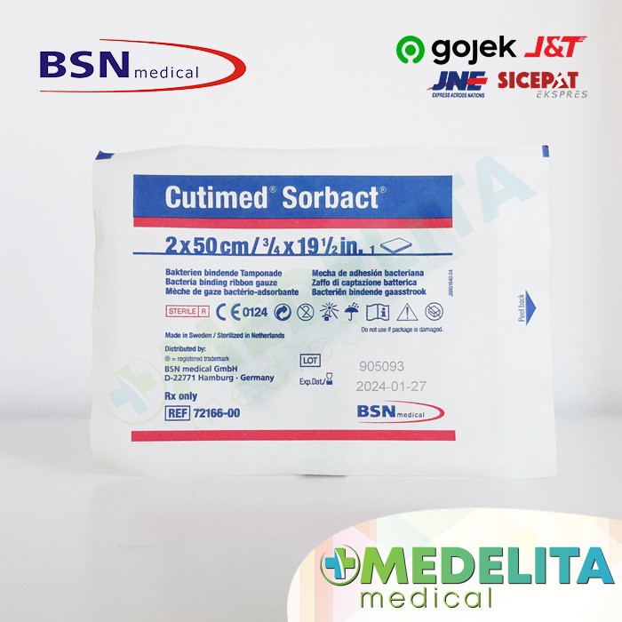 Jual Cutimed Sorbact Ribbon Gauze X Cm Pembalut Luka Bsn