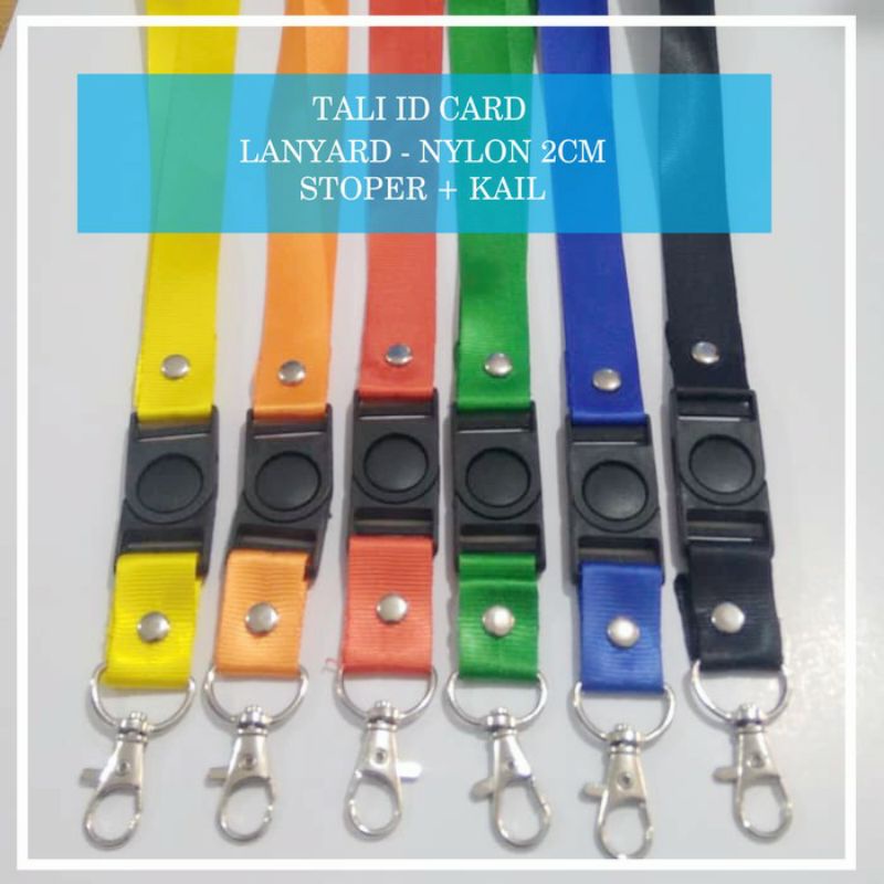 Jual Tali Lanyard Gantungan Id Card Name Tag Polos Cm Bahan Nylon