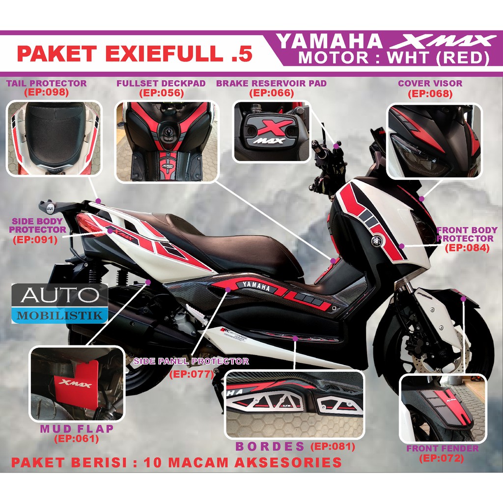 Jual Paket Komplit Body Protector Xmax Aksesoris Xmax Striping Xmax