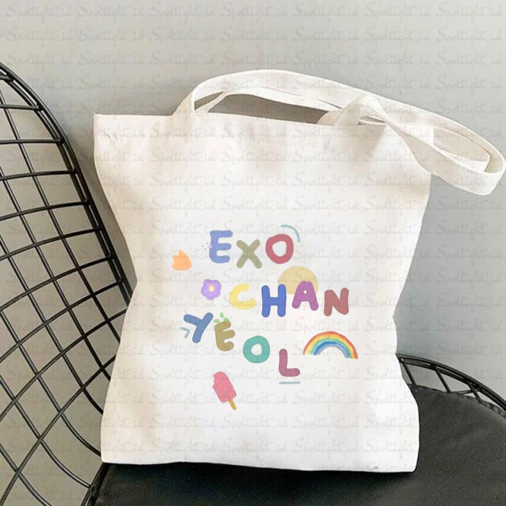 Jual Spotlight Id Totebag Kanvas Personil Exo Korea Premium Totebag