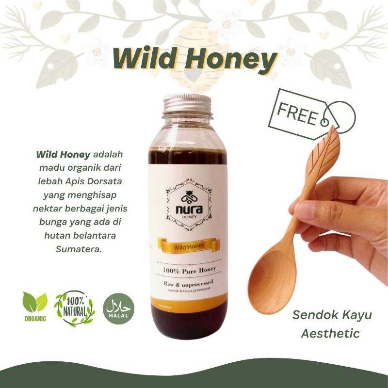 Jual RECOMENDED Nura Wild Honey 450ml Madu Hutan Liar Asli Murni