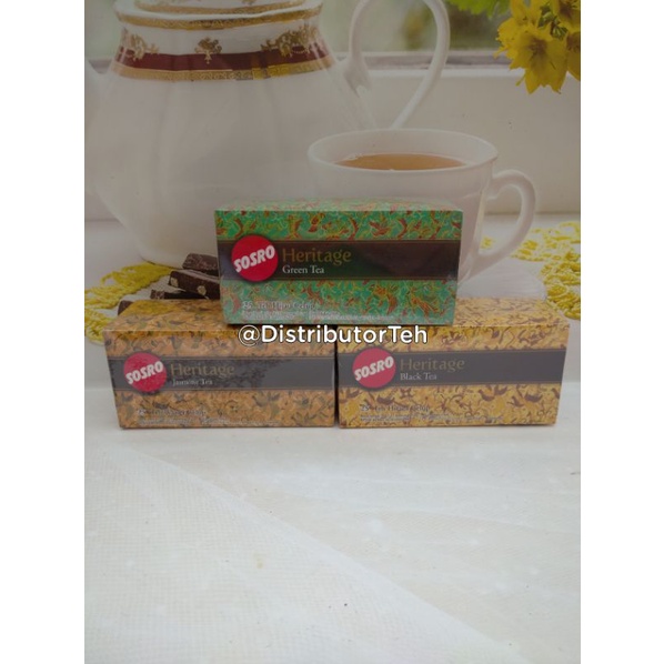 Jual Teh Celup Sosro Heritage Black Tea Jasmine Tea Dan Green Tea In