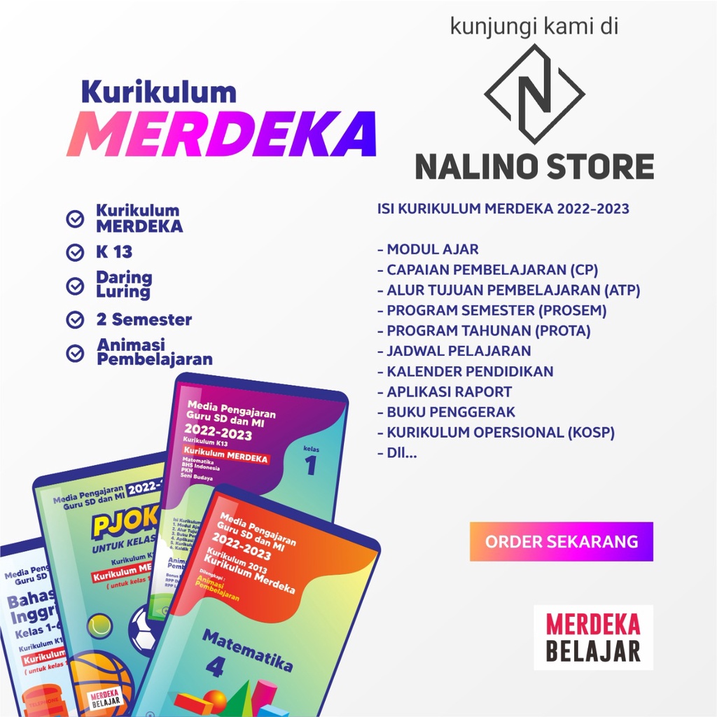 Jual CD RPP MERDEKA SD KELAS 123456 REVISI TERBARU 2 SEMESTER KURIKULUM