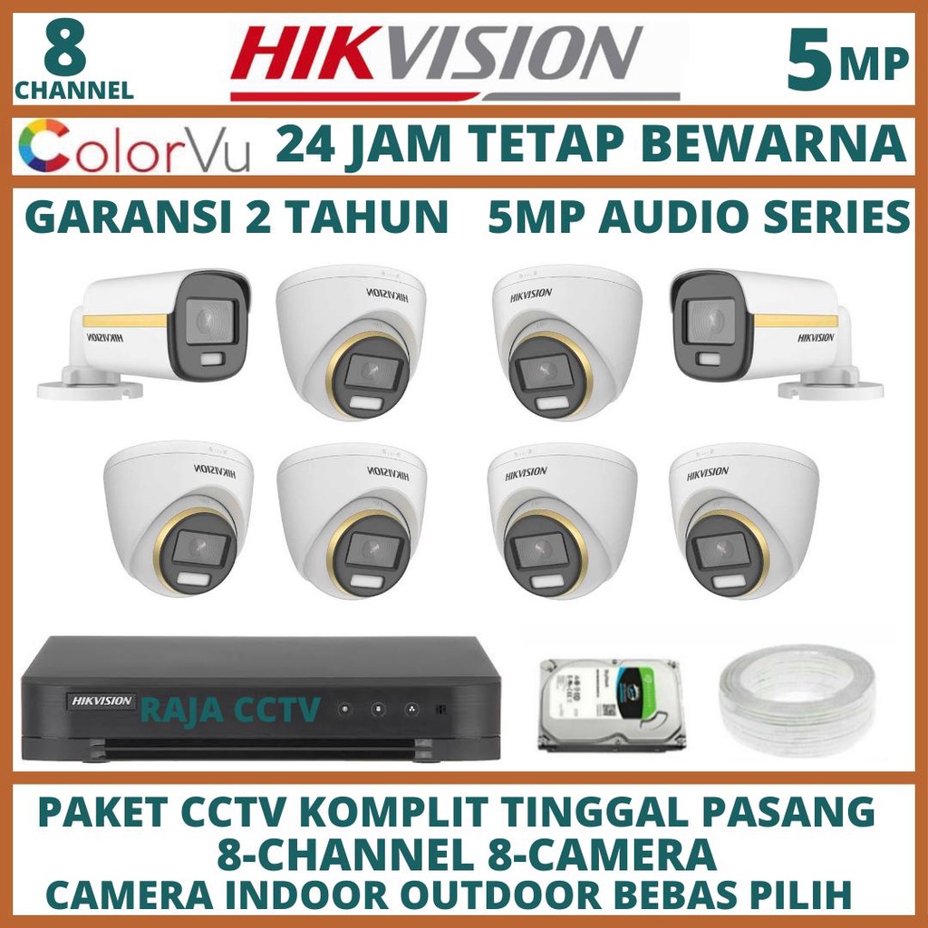 Jual Paket Cctv Hikvision Colorvu Audio Channel Camera Mp Shopee