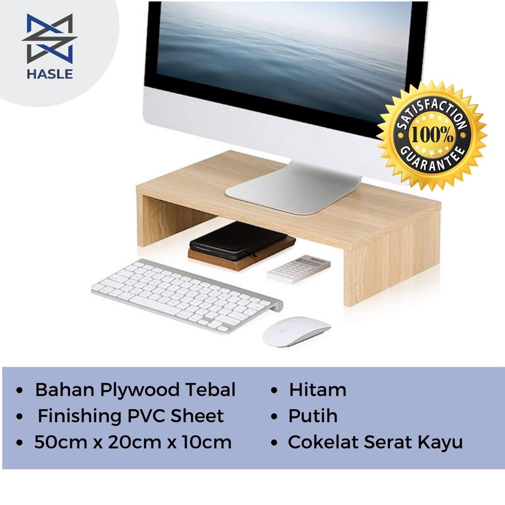 Jual STAND MONITOR MEJA DUDUKAN PC LAPTOP KOMPUTER DEKSTOP KAYU