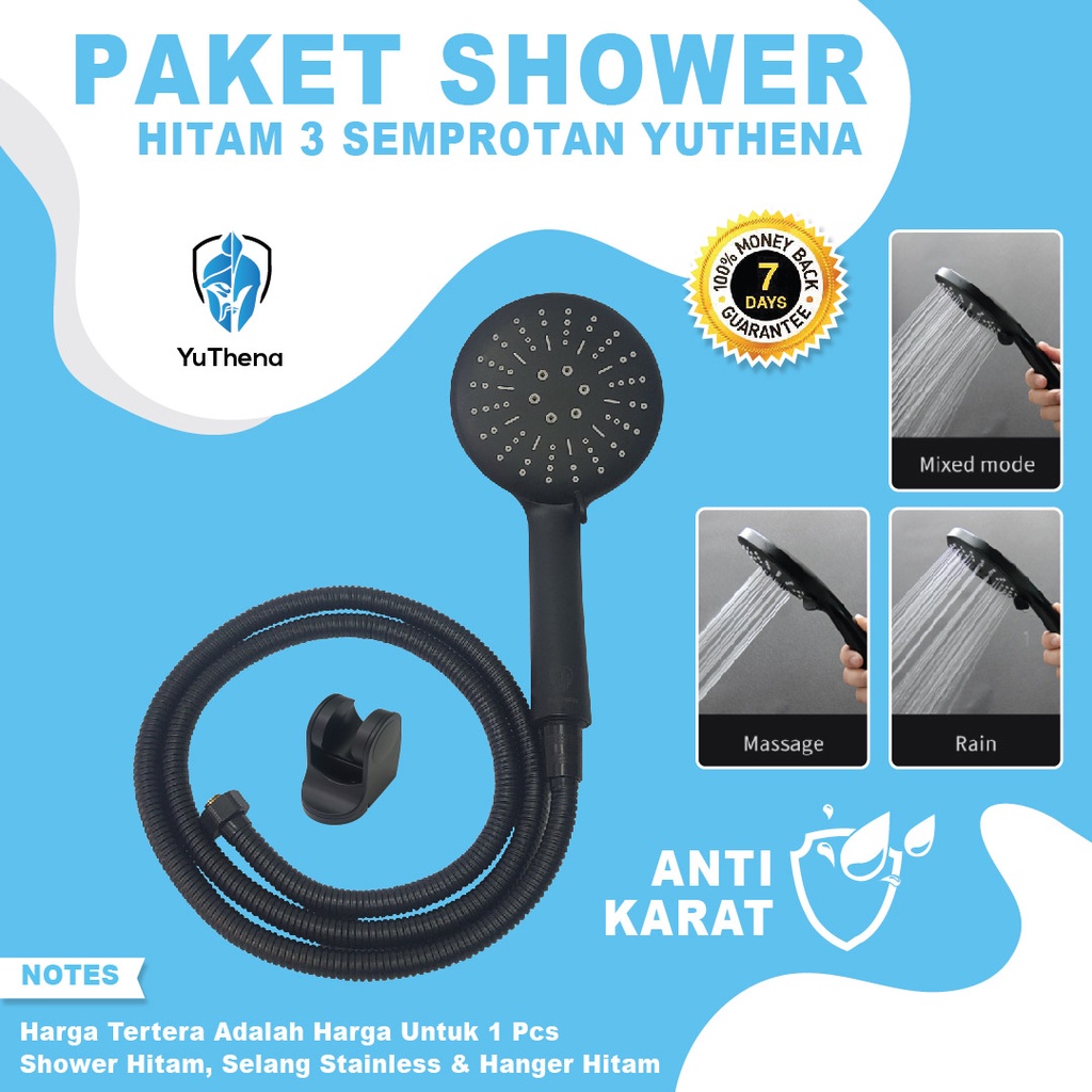 Jual Yuthena Shower Mandi Shower Kamar Mandi Hitam Mode Semprotan