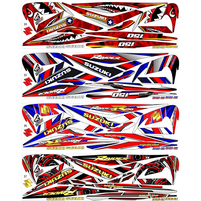 Jual Sticker Striping Variasi Thailand Thailook Satria Fu Cbu