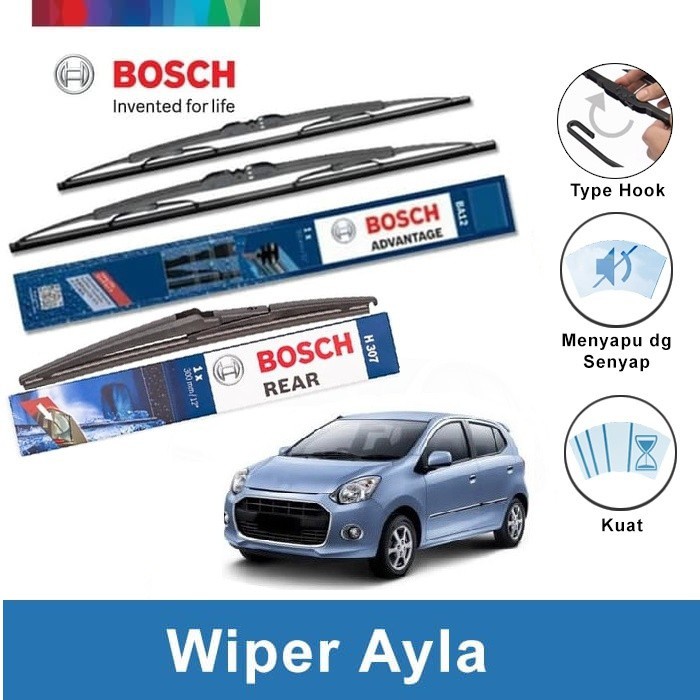 Jual Bosch Wiper Depan Belakang Mobil Daihatsu Ayla Advantage