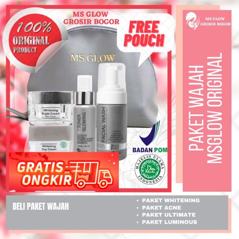 Jual MS Glow Paket Wajah Original Whitening Acne Luminous Ultimate