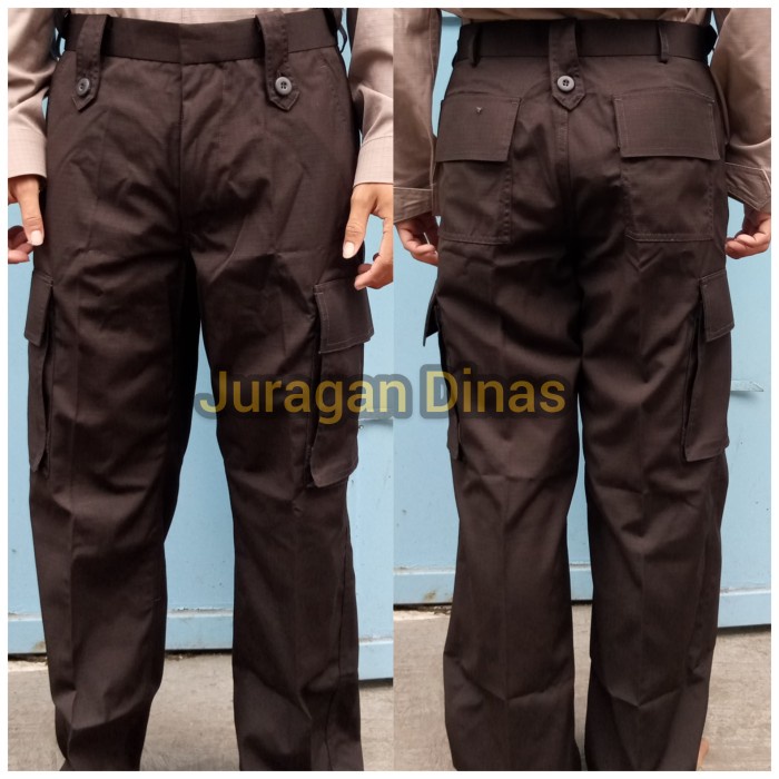 Jual Celana Pdl Coklat Polri Brimob Coklat Tua Pramuka Polisi Kargo