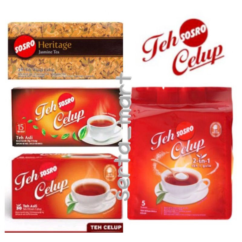 Jual Teh Celup Sosro Teh Hitam 15 S 30 S 50 S 2 In 1 Gula