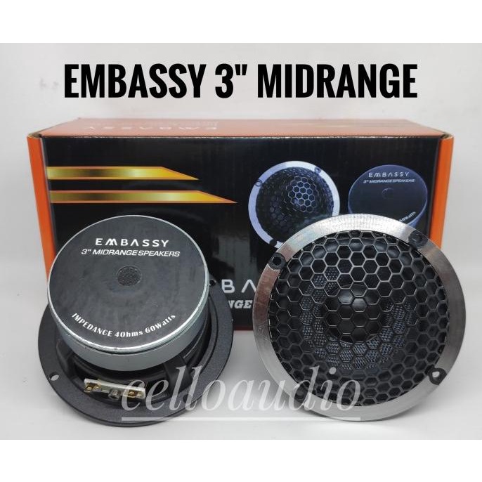 Jual Midrange Speaker Embassy 3 Inch Hitam Mid Range Speaker Mobil 3