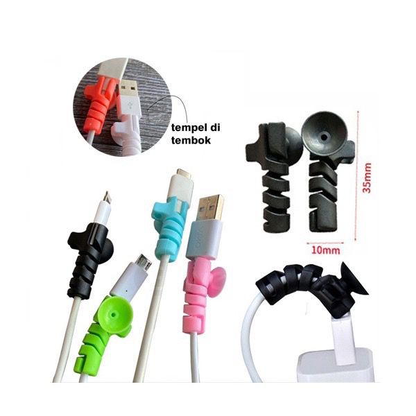 Jual PELINDUNG UJUNG KABEL CHARGER SPIRAL 2IN1 CABLE PROTECTOR GURITA