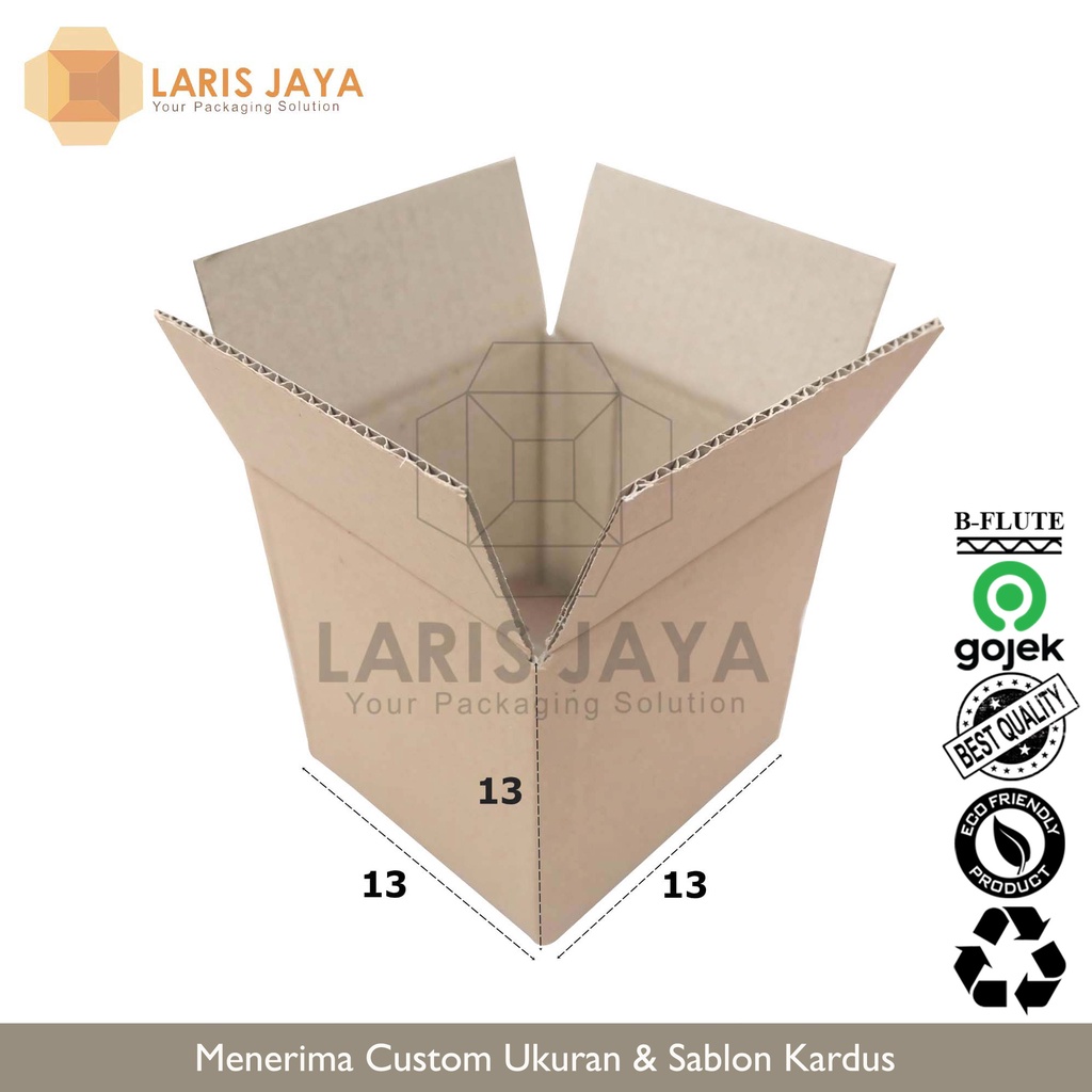 Jual Kardus Box Karton Kotak Packing Kubus 13 X 13 X 13 Cm