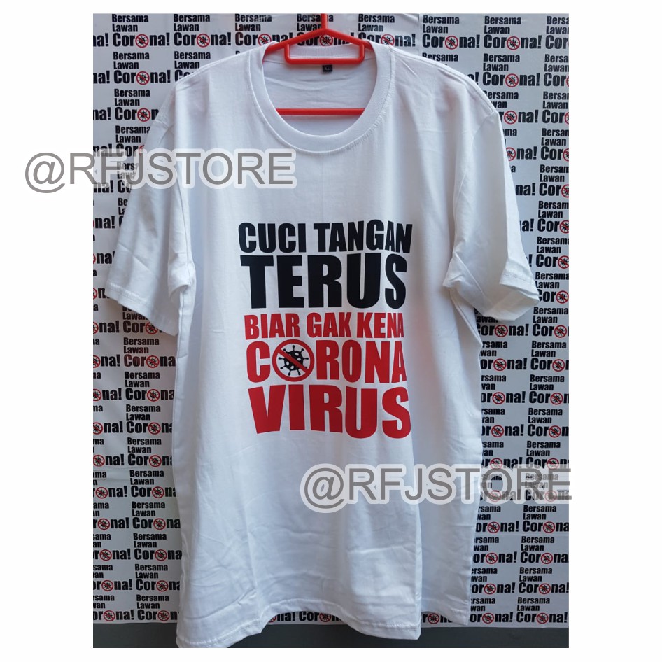 Jual MURAHHH KAOS CUCI TANGAN TERUS BIAR GAK KENA CORONA GANJAR