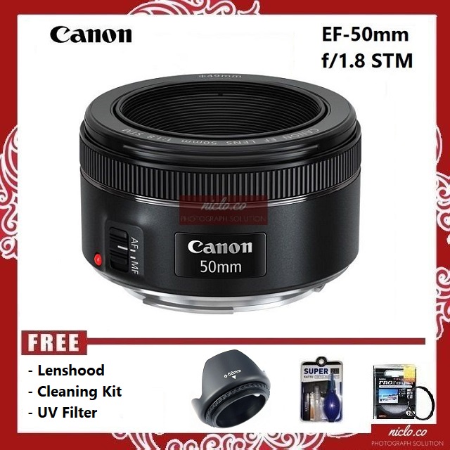 Jual NEW LENSA FIX CANON EF 50MM F1 8 STM AUTOFOCUS GARANSI 1 TAHUN