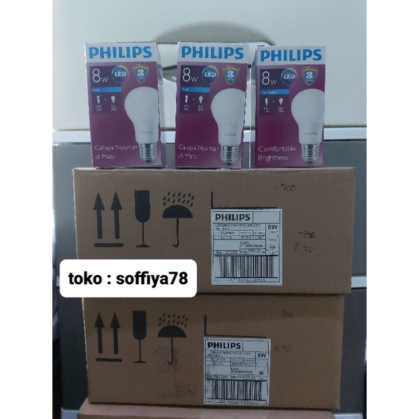 Jual Philips LEDBulb 8W E27 6500K 240V Putih Cool Daylight Shopee