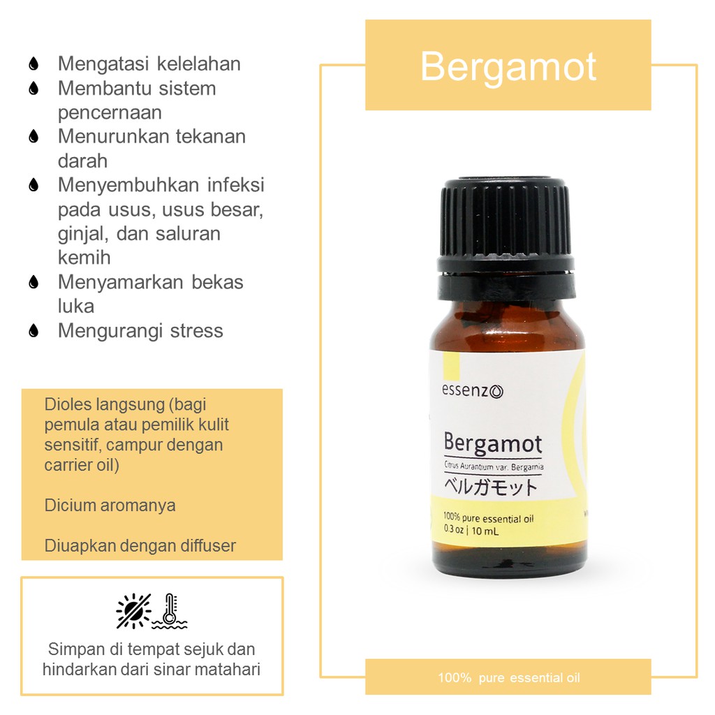 Jual Bergamot Essenzo Essential Oil Gangguan Pencernaan Shopee