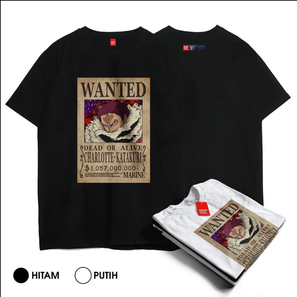 Jual Dearyoustore Kaos Charlotte Katakuri Wanted Poster One Piece